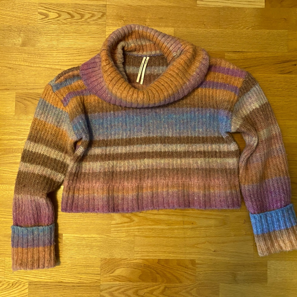 Anthropology striped turtleneck sweater